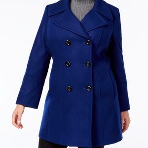 Anne Klein Plus Size Double-Breasted Peacoat 1X